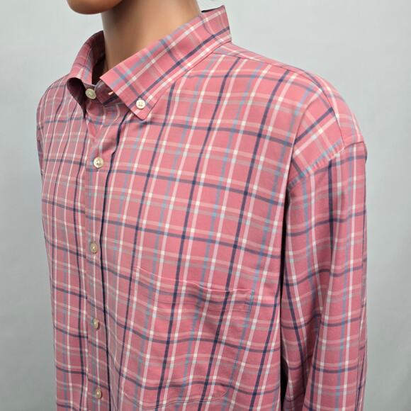 Vineyard Vines Murray Performance Shirt Big & Tall 2XB Classic Fit Pink Plaid - Picture 9 of 15